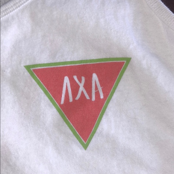NWOT UNISEX Alpha Phi + Lambda Chi Alpha White Tee - Picture 5 of 8